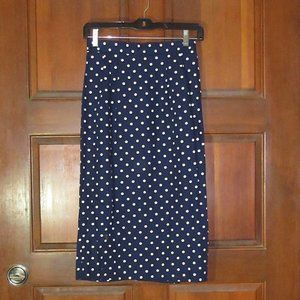 LESLIE LUCKS Navy Polka Dot Pencil Skirt W24